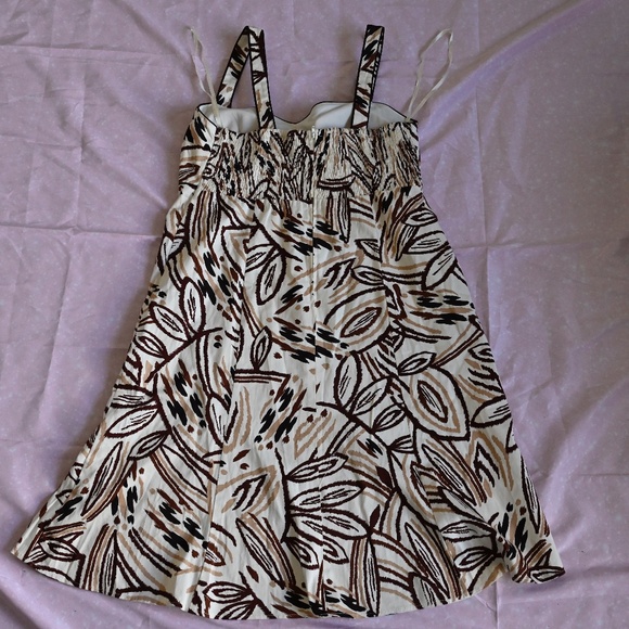 Madison Leigh Brown & Tan Striped Mini Dress – Chest Bow – Size 14 - Picture 4 of 5